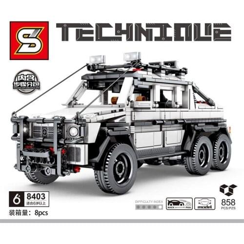 SEMBO Blocks MOC Car Building Bricks Technic Famous Vehicle Model Kids Toys for Children Toy Boy Birthday Gifts Man Present 8403