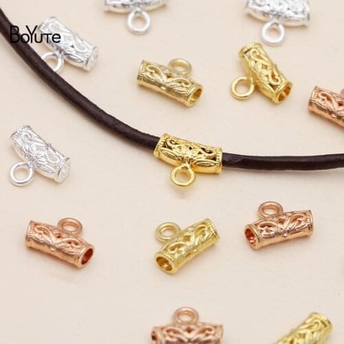 BoYuTe (200 Pieces/Lot) 10*8MM Metal Alloy Hollow Connector Beads DIY Hand Made Materials Jewelry Accessories