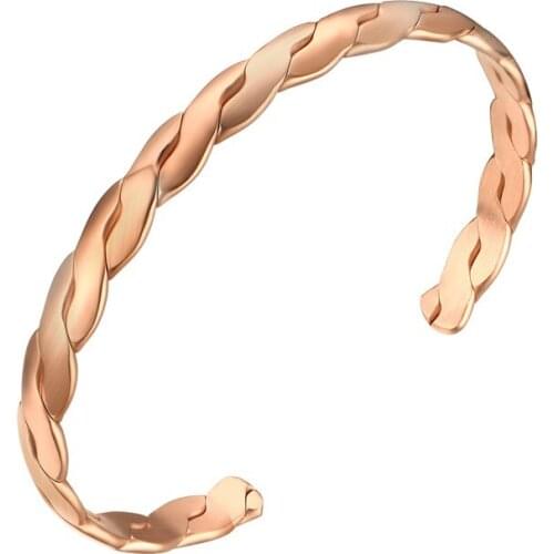 Titanium steel bracelet female antique stainless steel twist open bracelet rose gold jewelry B00533