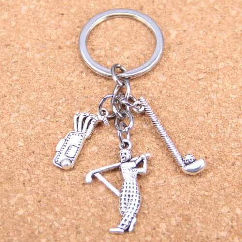 New Fashion DIY Keychain golf golfer Pendants Men Jewelry Car Key Chain Souvenir For Gift