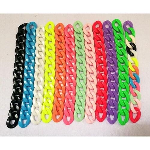 50pcs/lot Acrylic buckle beads 21*30mm Dark DIY Handbag Key Strap Glasses Chains Opening Loops Accessories Acrylic Chain N208-02