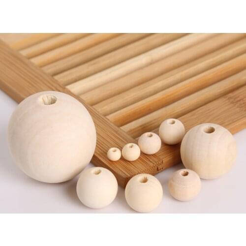 6-1000pcs Natural Pine Wood Spacer Oval/Wood Round Ball Spacer Beads 8/10/12/14/16/18/25/30/40mm For DIY Child Fashion Charms