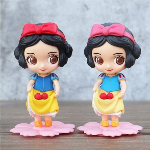 Disney Snow White Princess 11cm Action Figure doll Toys kids Room Decoration Cake Topper For Kids Gifts