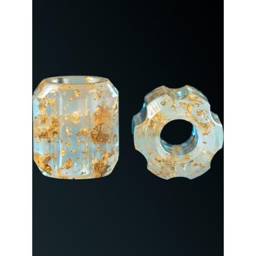 Hexard Pathogen Au. Transparent Resin Gold Foil Knife Paracord Flashlight Pendant Outdoor EDC Beads