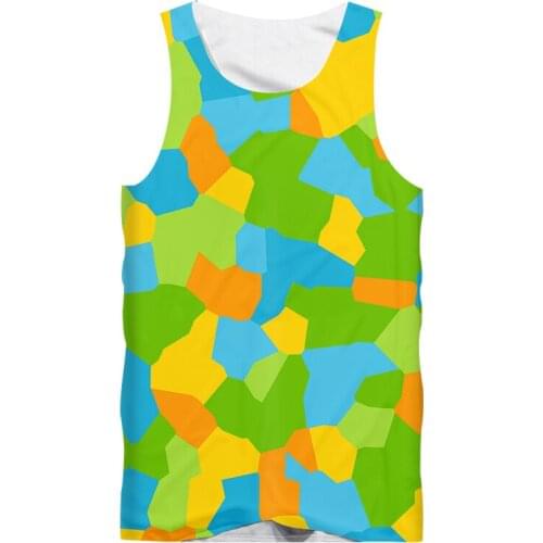 IPFD EU/US Size 3d Print Tank Top Rainbow Paint Stitching Streetwear Men Colorful Tie Dye Women Casual Harajuku Fitness Vest Top