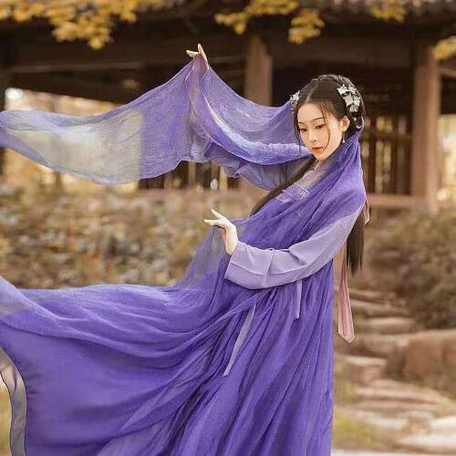 Chinese Ancient Dress for Women Elegant Fairy Clothes Dance Purple Red Chinese Costume Ancient Chinese Traditional Hanfu Dress