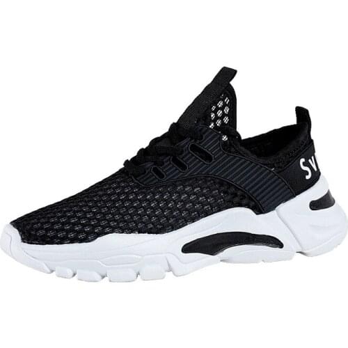 2021 Spring Autumn New Breathable Mesh Shoes Flat Outdoor Fashion Sneakers for Male Comfortable Lace-up Chic Running Men Shoes