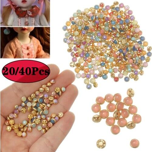 20/40pcs 4mm Mini Doll Buttons Ultra-small Pearl Buckle Doll Belt Buckle DIY Crafts 1/6 Doll Clothing Shoes Buckles Accessories