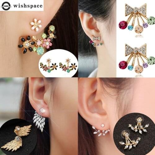 Wishspace fashion imitation pearl earrings lovely cherry leaves flowers eardrop women fashion jewelry wholesale girl gifts