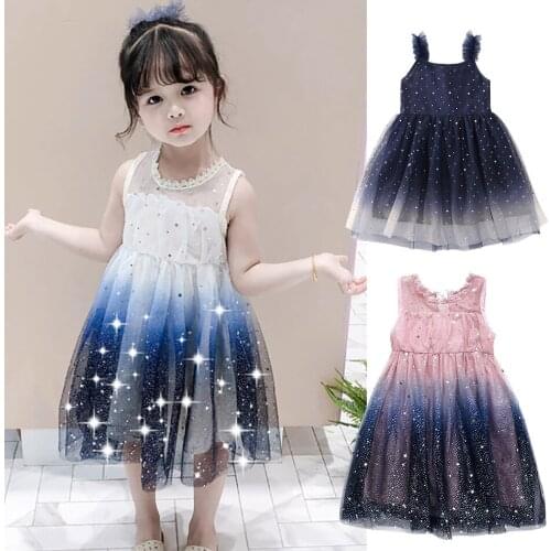 New Spring Summer Dress Girl Princess Party Costumes Sequins Clothes Child Birthday Gown Girls Star Wedding Vestido Fancy Dress