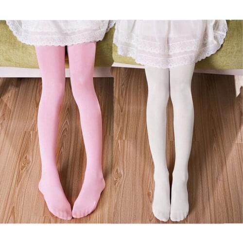 Autumn Candy Color Kids Girls Tights Pantyhose Ballet Dance Tights for Girls Stocking Children Soft Velvet White Pantyhose