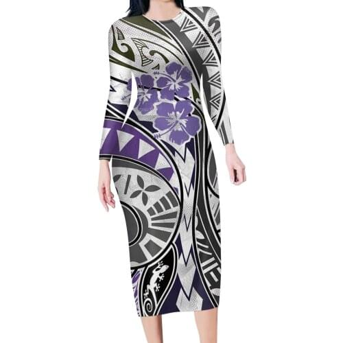 Casual long sleeve dress Women Loose Plus Size Hawaii Print Maxi Dresses ladies fashion large size Long Dress vestido de mujer
