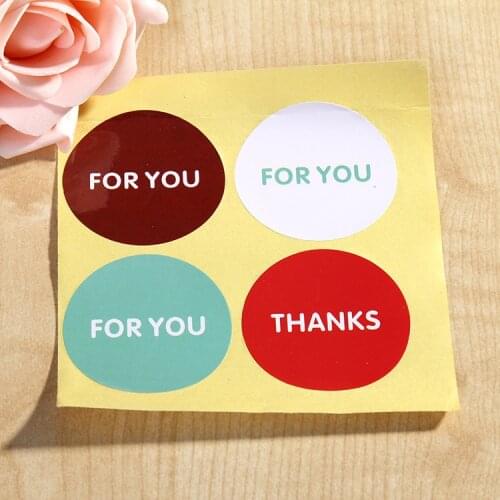 Spot simple color round YOU/THANKS FOR sticker DIY decorative stickers D111