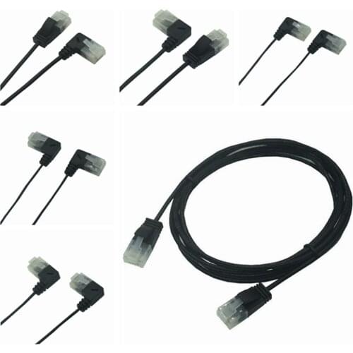 90 Degree Ultra Slim Cat6 Ethernet RJ45 Left Right Angled UTP Network Patch Cord Cat6a Lan Short