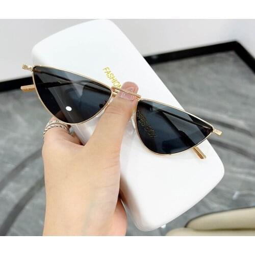 2021 New Narrow Sunglasses Women Brand Designer Male Fashion Sunglass Blue Semicircle Lens Party Glasses