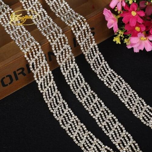 Type 1 Yards Long Chain Zirconium Alloy The Wedding Dress Adornment Ornament Pruning DIY Sewing Applique Adornment Rhinestone