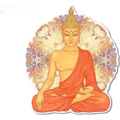 Creative Fine Decal Golden Buddha Mandala Window Occlusion Scratch Personality Trunk Decal VAN Windshield Decoration Kk13*11cm