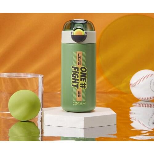 Vacuum Flask Stainless Steel Water Cup Creativity Bouncing Cup Lid Straw Cup Portable Insulation Cup Car Mugs