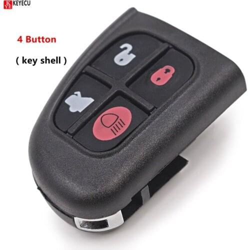 Keyecu Replacement Shell Remote Key Case Fob 4 Button for Jaguar XJ8 S-type X-Type 2002 2003 2004 2005 2006 2007 2008