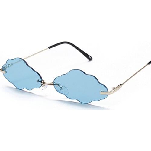2020 Fashion Small Rimless Clouds Sunglasses Women Vintage Luxury Brand Metal Sun Glasses Colorful Shades UV400 gafas de sol