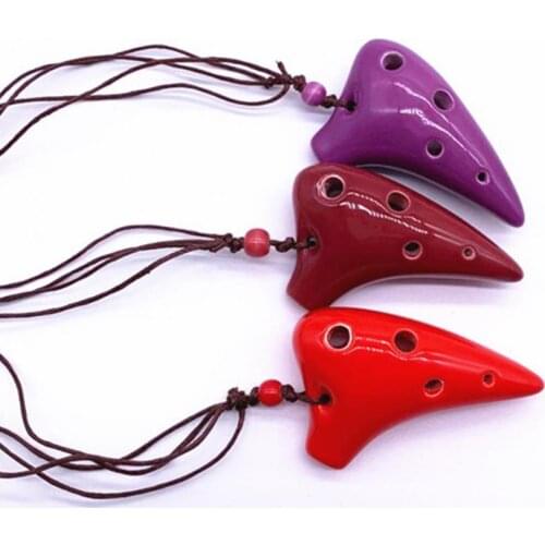 Mini Ocarina 6 Hole Necklace Ocarina Portable Fashion Good-looking Ocarina Toy with Beautiful Sound Suitable for Music Lovers