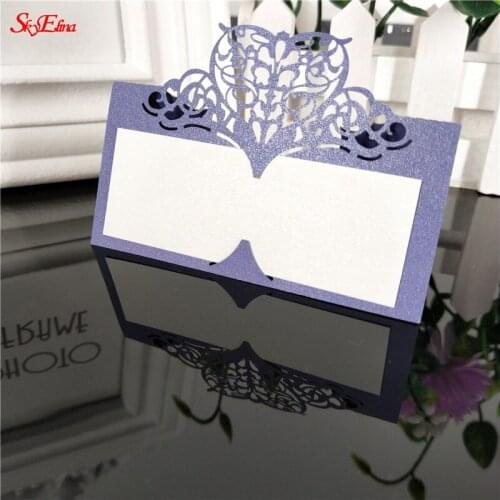 10/50/100pcs Wedding Name Cards Big Heard Love Laser Cut Place Cards Guest Name Place Card Wedding Table Decoration 5Z