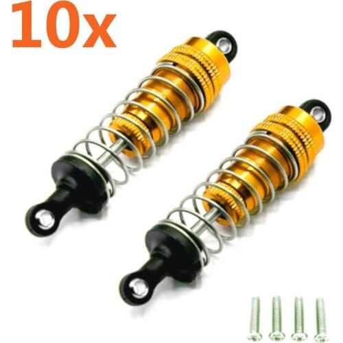 10Pcs Aluminum Metal Front&Rear Shock Absorber For 1/14 WLtoy 144001 1316 80mm RC Car Crawler Short Course Truck Upgrade Part