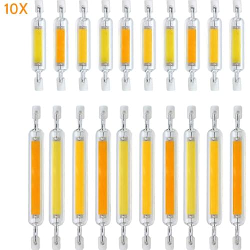10pcs LED R7S Glass Tube COB Bulb 78MM 8W 118MM 13W 118MM 20W Light Equal 60W 120W Halogen Lamp AC 110V 220V 230V