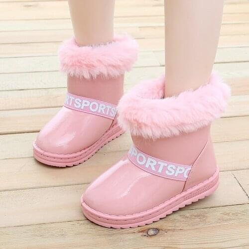 2021 ChildrenS Fashion Hairy Suede Sneakers Girl W2inter Shoes For Kids Girl Snow Warm Plush Boots 3 4 5 6 7 8 9 10 11 12 Years