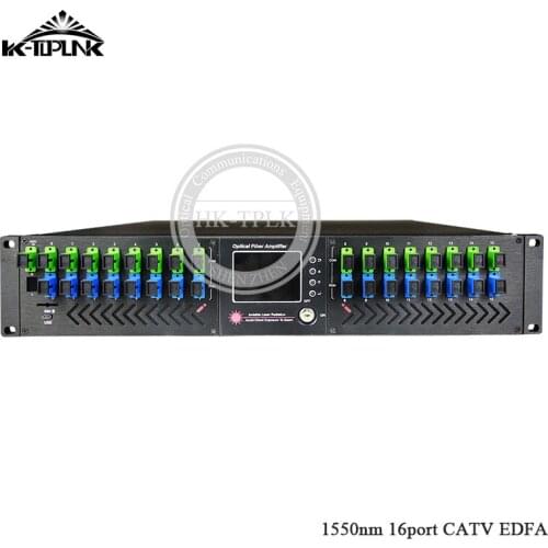 2U 16port*22dbm CATV EDFA 1550nm For CATV,1490/1310,With WDM SC/APC,SC/UPC,FTTH Optical High Power Optical Fiber Amplifier