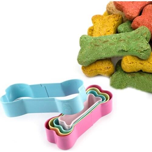5Pcs Stainless Steel Biscuit Cutter Mold Dog Bone Shape Cookie Cutter Set For Kids Suitable For Cake And Cookie Decorating Tools