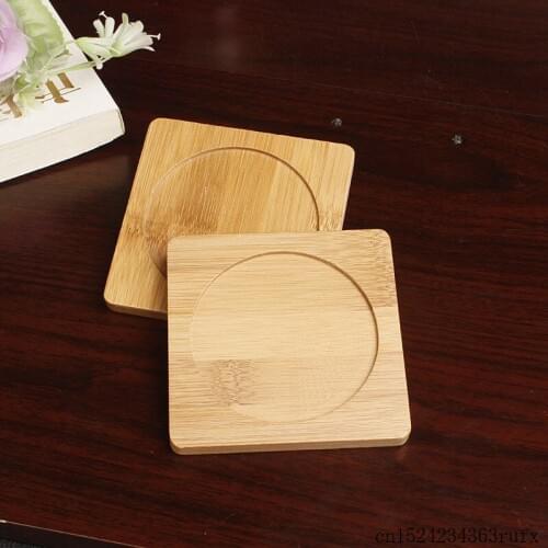 50 Pcs Bamboo Cup Mat Cup Coasters Classic Mug Pad Square Bowl Table Pad Kitchen Accessories Tools