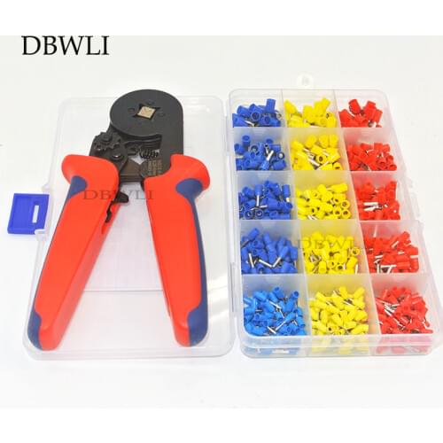 600pcs/lot 0.25-4mm 22-12AWG cooper Ferrules set Wire crimp terminal connector with Ferrule Crimp plier
