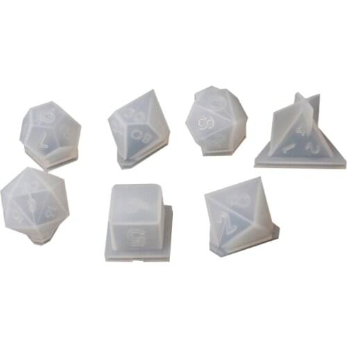 7 Shapes Dice Fillet Square Triangle Dice Mold Dice Digital Game Silicone Mould W0YA