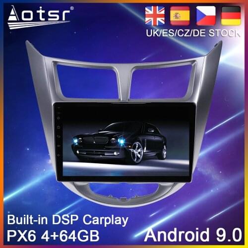 Android 10 64G PX6 Car radio Player GPS Navigation For Hyundai Solaris 1 2010-2016 Auto Stereo Multimedia Video Player HeadUnit