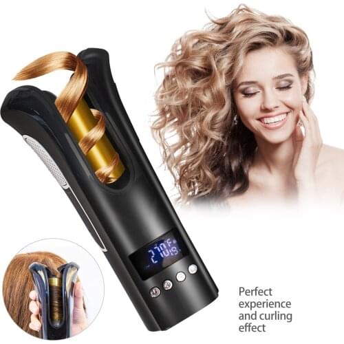 Portable Curling Iron Automatic Hair Curler Electric Ceramic Heating LCD Display Rotate Wave Styler Curling Iron Machine