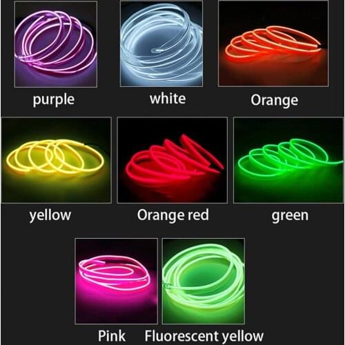 Car Wire Light Flexible Bendable PVC Auto Styling Neon LED Lamp Interior Decor Low Power Consumption Waterproof Vehicle Lights