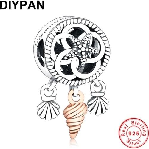Openwork Seashell Dreamcatcher Charm Fit Original Pandora Charms Silver 925 Bracelet Pendant Silver Fashion Jewelry Berloque