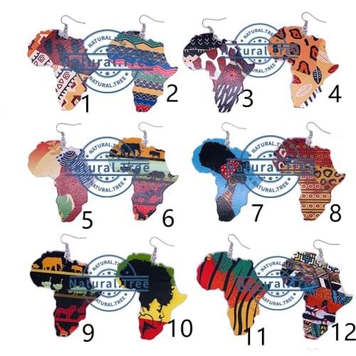 Free Shipping!2021 African Wooden Earrings For Women African Women Earrings Wooden Painted Earrings