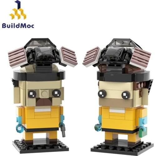 BuildMoc Friends For Girl Princess Figures Breaking Bad - Walter White & Jesse Pinkman Building Blocks MOC Friendship Bricks Toy