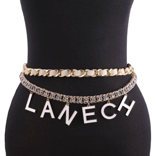 Crystal Beads Belly Full Rhinestone Body Chain Waist Chain for Women Custom DIY Letter Punk Sexy Crystal Waist Belt Body Jewelry