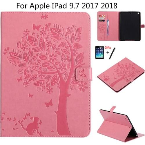 Cat Tree Pattern Stand Case for Apple IPad 9.7 2017 2018 5th 6th Generation Cases Cover for A1822 A1954 Funda Tablet Funda Case