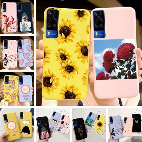 Sunflower Pretty Girl Printed Case For Vivo Y51 Y51a 2020 Soft Silicone Candy Phone Cover For Vivo Y51 2020 V2030 Y51a V2031