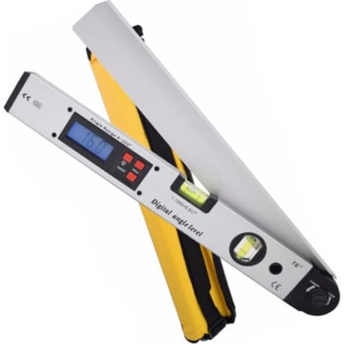 Digital Protractor Angle Finder Meter Level Electronic 225 Degree Spirit Inclinometer Slope Tester Ruler 400mm/16inch