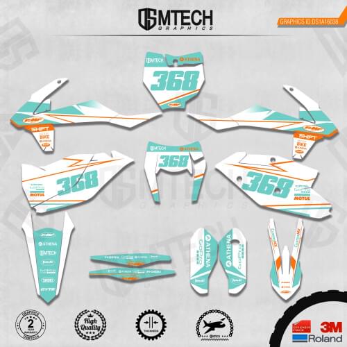 DSMTECH Customized Team Graphics Backgrounds Decals 3M Custom Stickers For KTM 2017-2019 EXC 2016-2018 SXF 038
