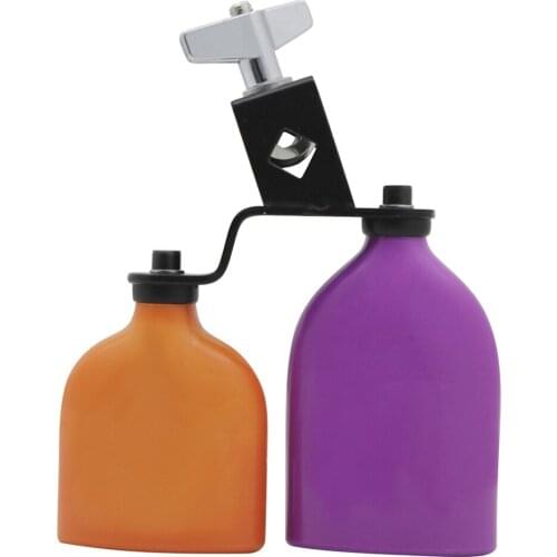 Double Sambago Bell Latin Music Cowbell Percussion Instrument High Low Sound Wooden Fish Cow Bell Knocker Drum Part Accessories