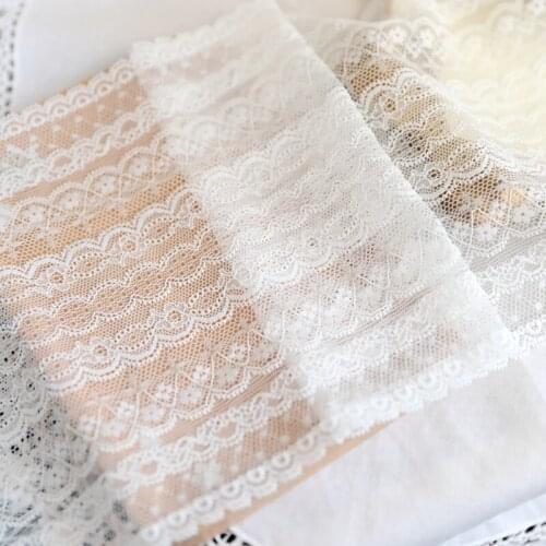 Hot sale Her dress lace accessories Milk white stretch lace 18.6 CM H1805