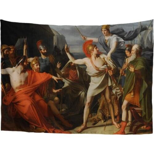 Greek Mythology Classic Art Masterpiece Tapestry Series The Wrath of Achilles Michel Drolling