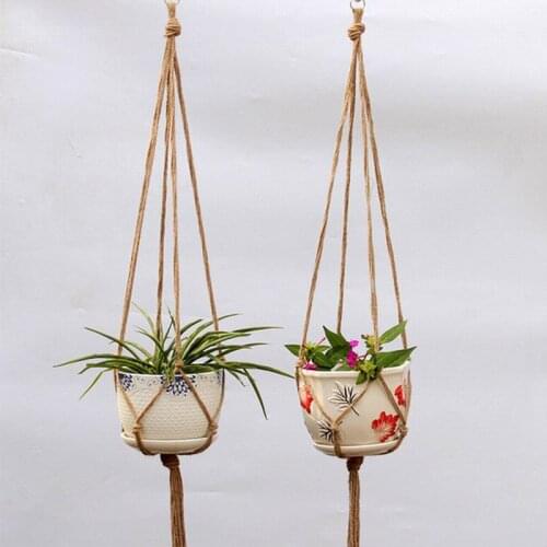 3 Size Handmade Cotton Rope Harness Flowerpot Hanging Basket Gardening Home Garden Decoration Net Flowerpot Hanging Rope