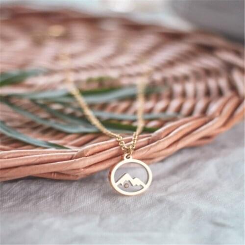Dainty Move Mountains Necklace Stainless steel Jewelry for women man Mothers Day Gift The Mountains Are Calling Christian